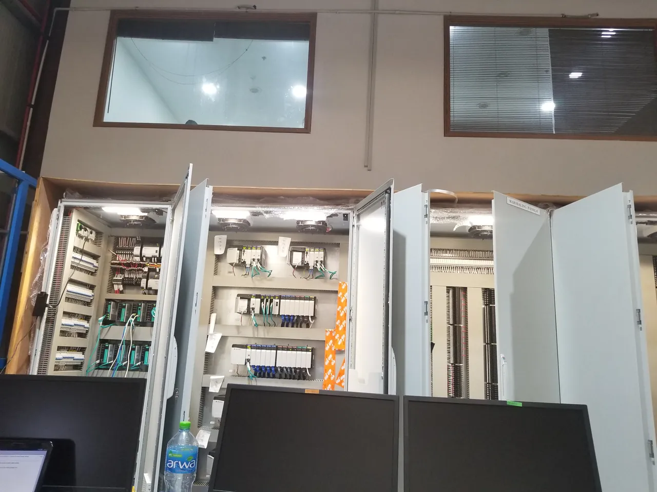 Control and I/O panels in the build shop