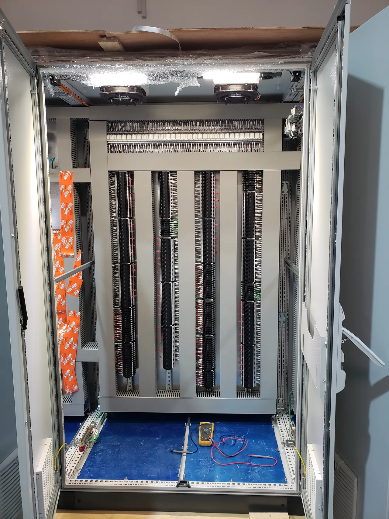 Marshalling cabinet ready for field cabling